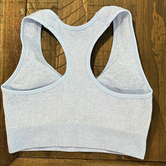 New Balance Set of 2 Sports Bras Racerback Ribbed White and Blue NWOT S - Picture 11 of 16